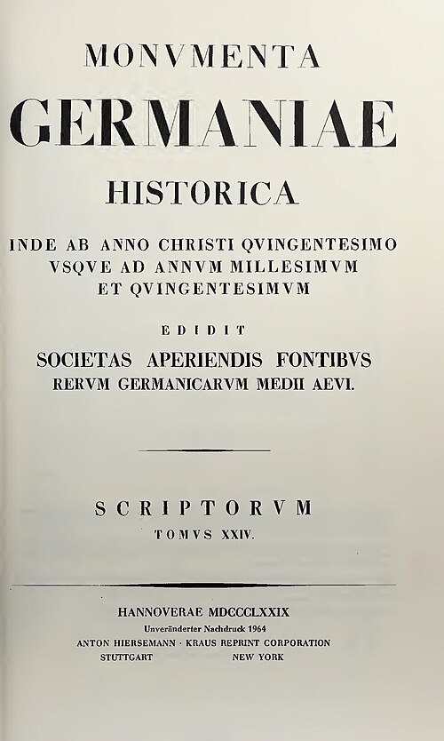 Monumenta Germaniae Historica, München